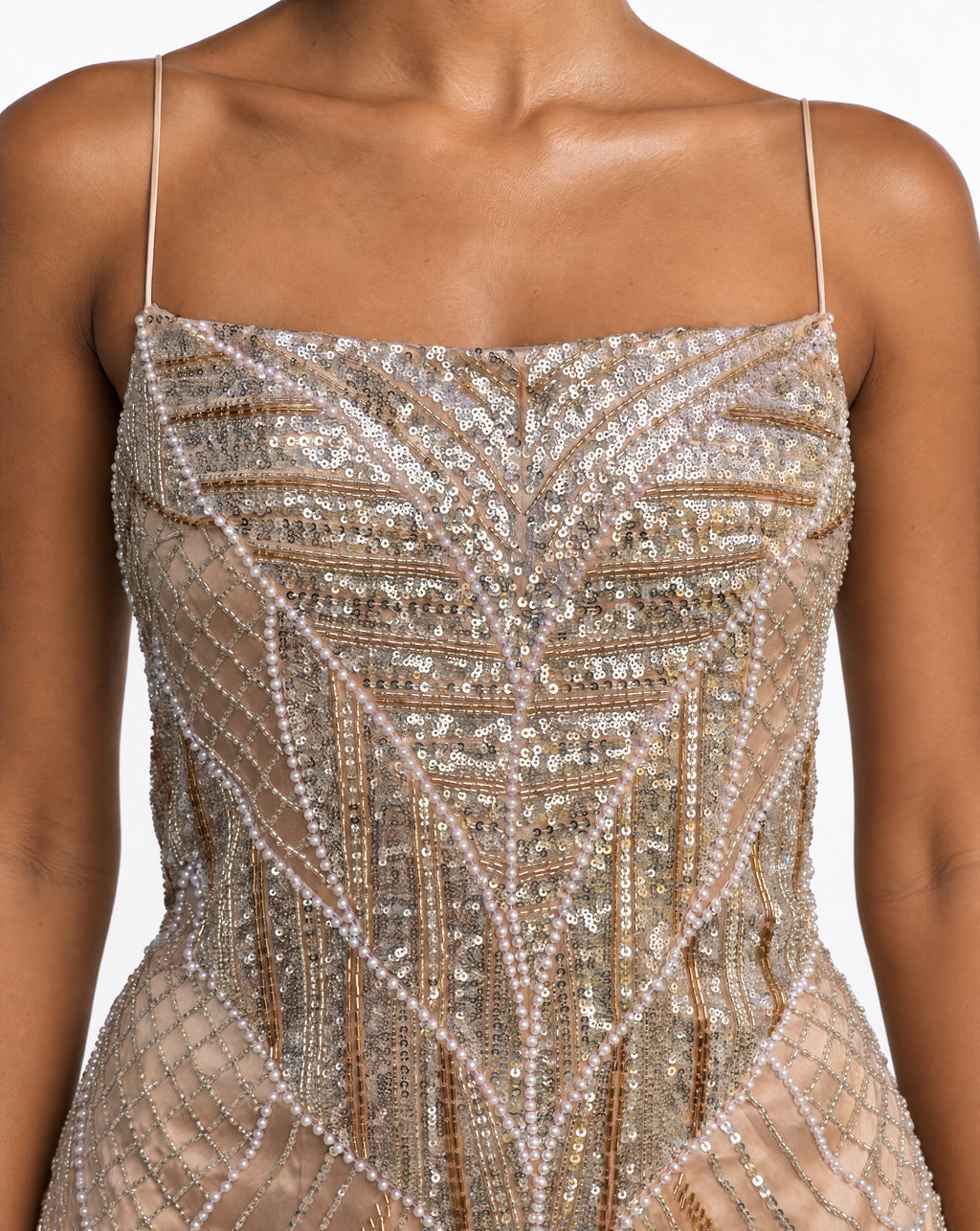 Pink Gold Mini Dress